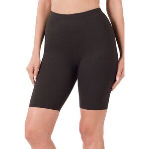 ❤️‍🔥Sporty Athletic Biker Elastic Waist Long Soft Stretchy Shorts Black